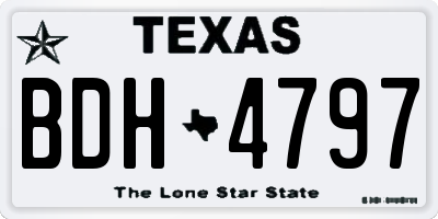 TX license plate BDH4797