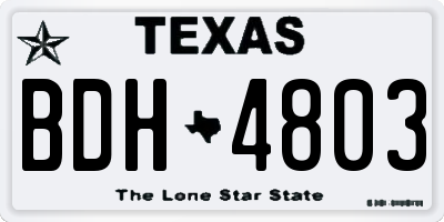 TX license plate BDH4803