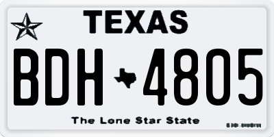 TX license plate BDH4805