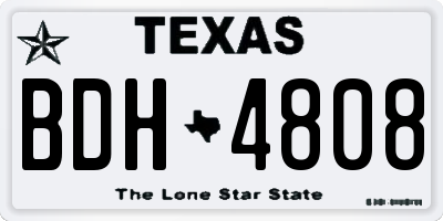 TX license plate BDH4808