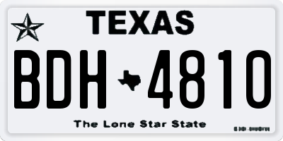 TX license plate BDH4810