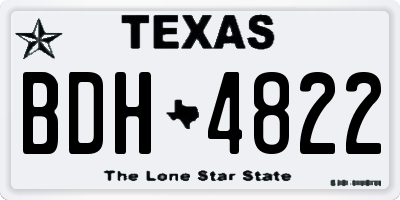 TX license plate BDH4822