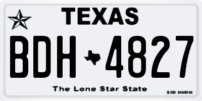 TX license plate BDH4827