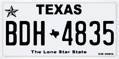 TX license plate BDH4835