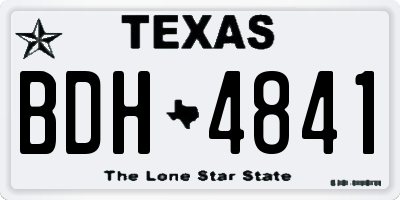 TX license plate BDH4841