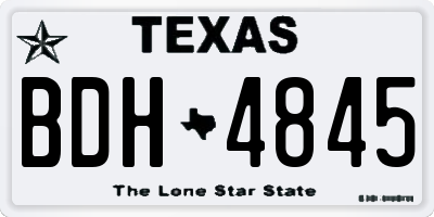 TX license plate BDH4845