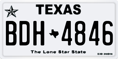 TX license plate BDH4846