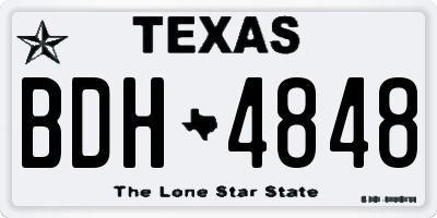 TX license plate BDH4848