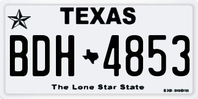 TX license plate BDH4853