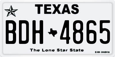 TX license plate BDH4865