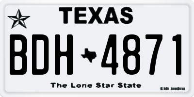 TX license plate BDH4871