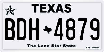 TX license plate BDH4879