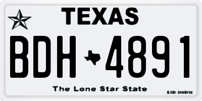 TX license plate BDH4891