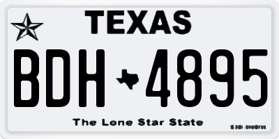 TX license plate BDH4895