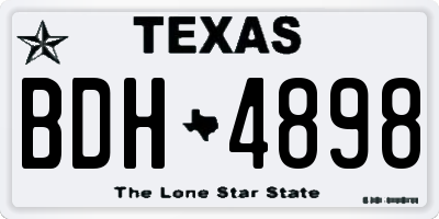 TX license plate BDH4898