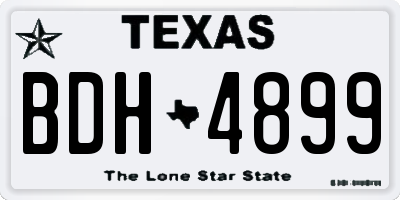 TX license plate BDH4899