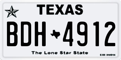 TX license plate BDH4912