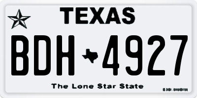 TX license plate BDH4927