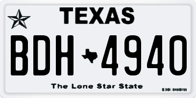 TX license plate BDH4940