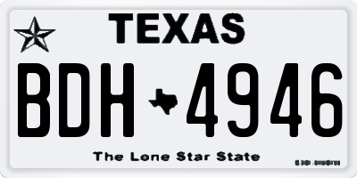TX license plate BDH4946