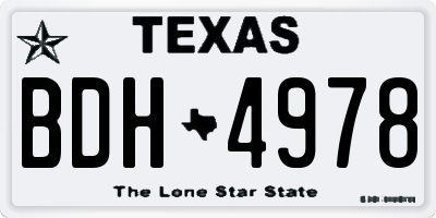 TX license plate BDH4978