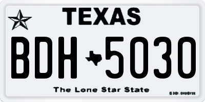 TX license plate BDH5030
