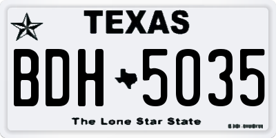 TX license plate BDH5035