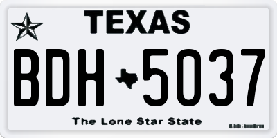 TX license plate BDH5037