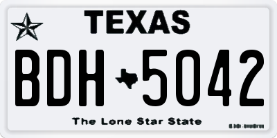 TX license plate BDH5042