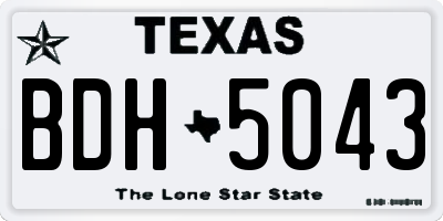 TX license plate BDH5043