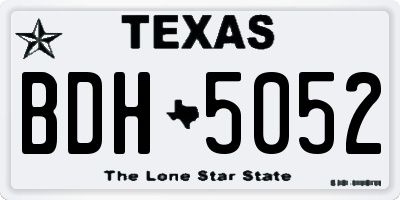 TX license plate BDH5052