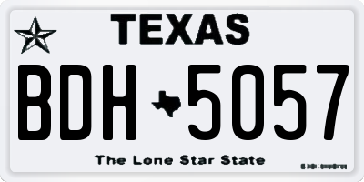 TX license plate BDH5057