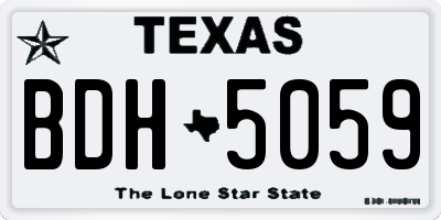 TX license plate BDH5059