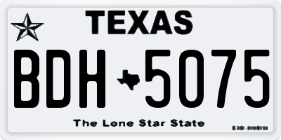 TX license plate BDH5075