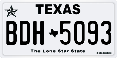 TX license plate BDH5093