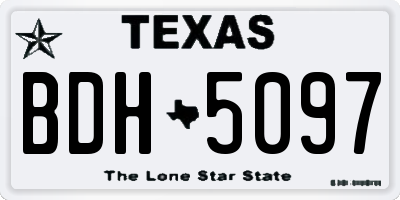 TX license plate BDH5097