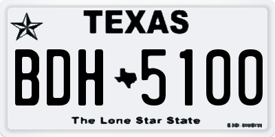 TX license plate BDH5100