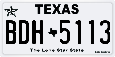 TX license plate BDH5113