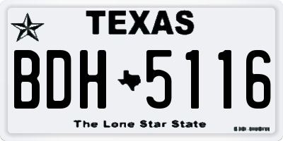 TX license plate BDH5116