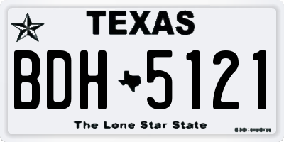 TX license plate BDH5121