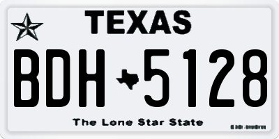 TX license plate BDH5128