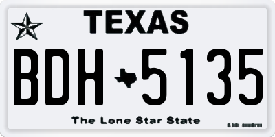 TX license plate BDH5135