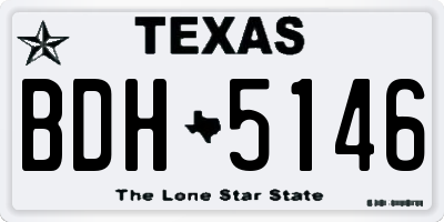 TX license plate BDH5146
