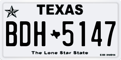 TX license plate BDH5147