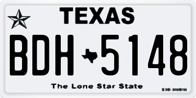 TX license plate BDH5148