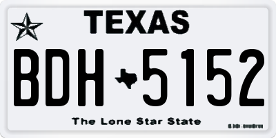 TX license plate BDH5152