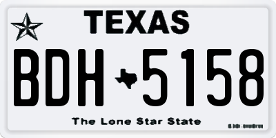 TX license plate BDH5158