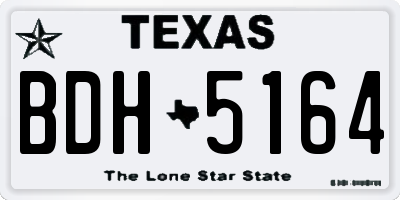 TX license plate BDH5164