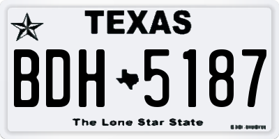 TX license plate BDH5187