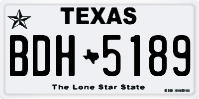 TX license plate BDH5189